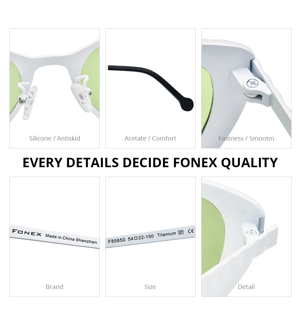 FONEX Titan-Sonnenbrille für Damen, neu im trendigen Markendesign, polarisierte Cateye-Sonnenbrille, hochwertige japanische Cat-Eye-Sonnenbrille 85850 – Detail 4