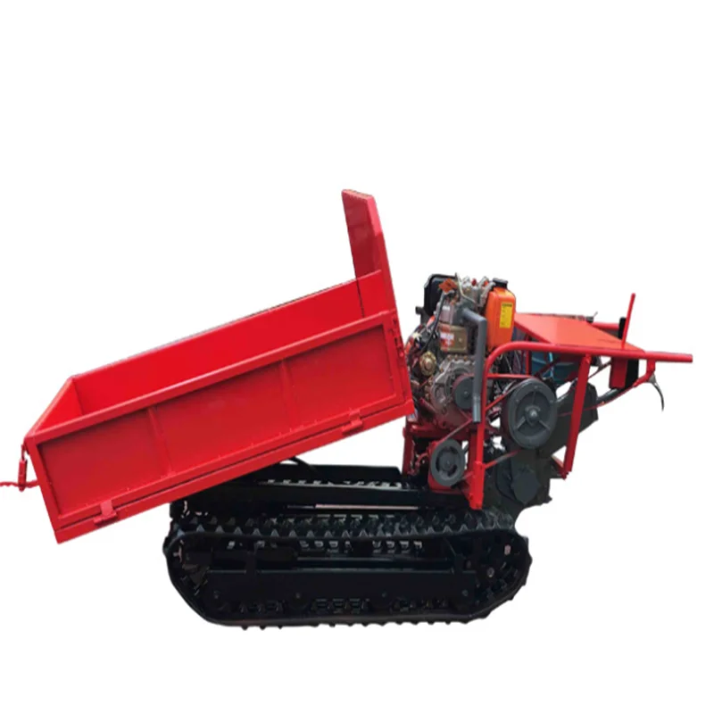 

Micro Tracked Carriage Truck Crawler Dumper 0.5Ton Load Capacity Cart Dumper Electric Start Mini Tipper