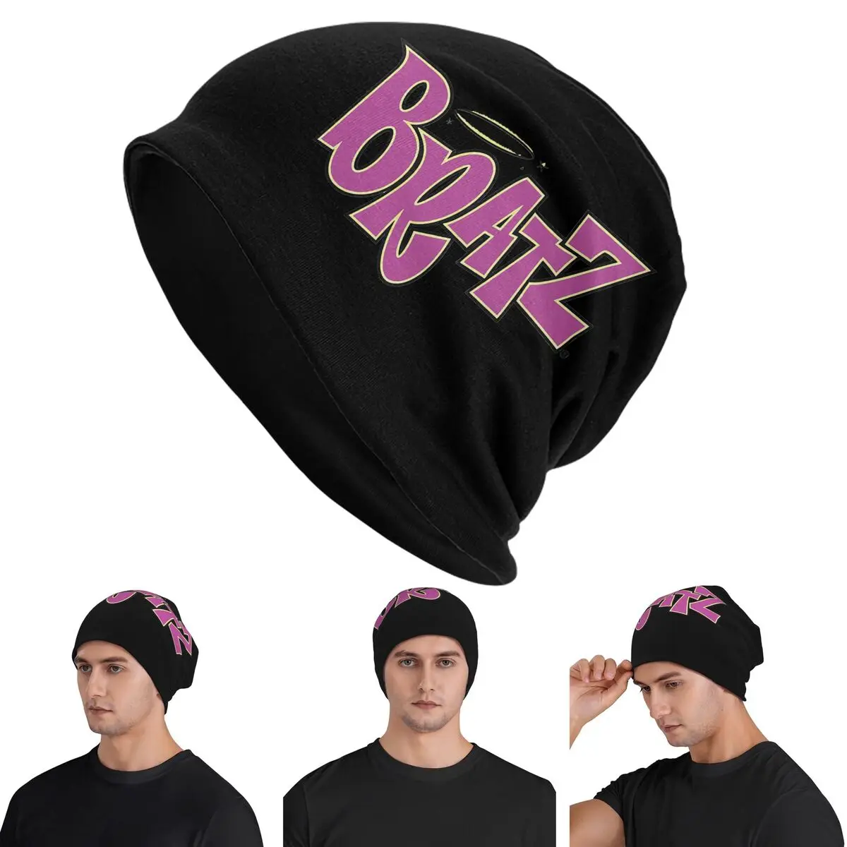 

Bratz Logo Skullies Beanies Hats Warm Autumn Winter Outdoor Cap Knitted Bonnet Caps for Men Women Adult