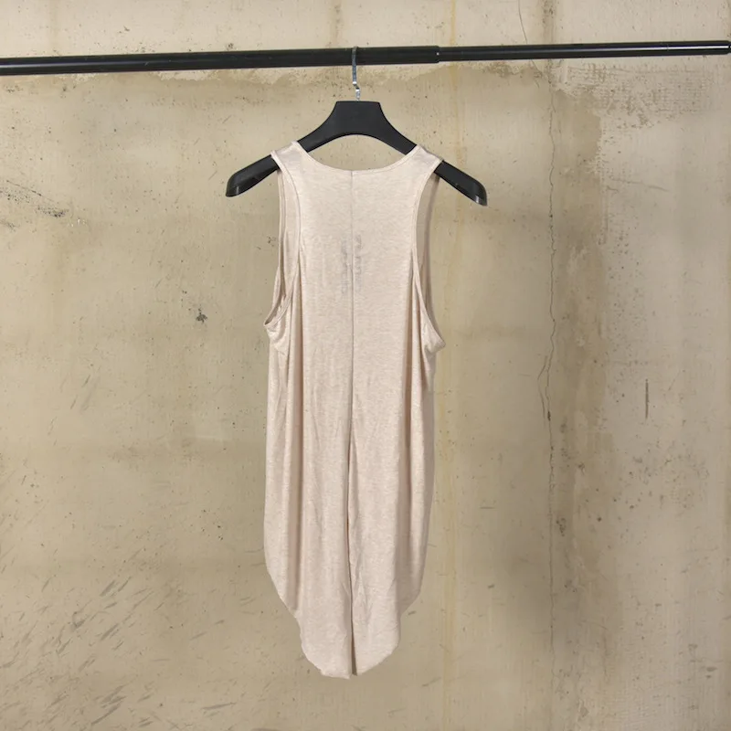 HKSH Summer New Men Ins Niche Irregular Hem Design Wool Blend Sleeveless Vest Trend Fashion Casual Solid Color Tank Tops HK15564