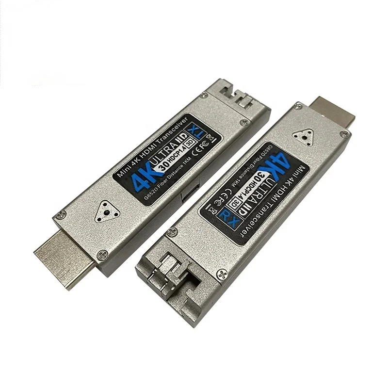 4K Mini video Fiber Transceive No Delay Loss  Extender over Fiber Optic Transmitter & Receiver