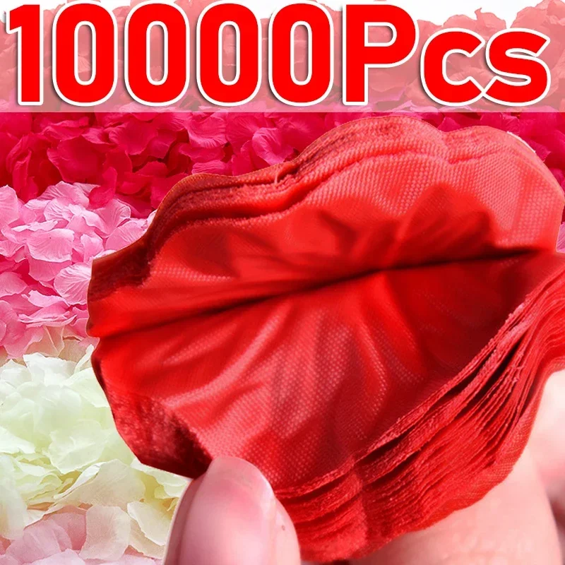 100/10000Pcs Artificial Fake Rose Petals Red Colorful Simulation Silk Rose Petal for Valentines Day Wedding Party Romantic Decor