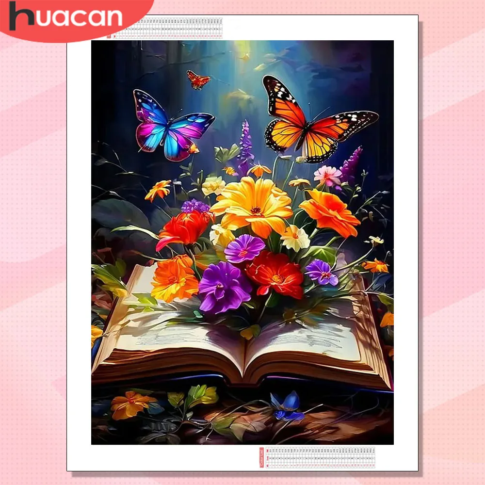 HUACAN Mosaïque Diamant Nouveauté 2026 Kit Complet Papillon Livre Paysage Loisirs Créatifs Artisanat Artisanat d'Art pour Salon