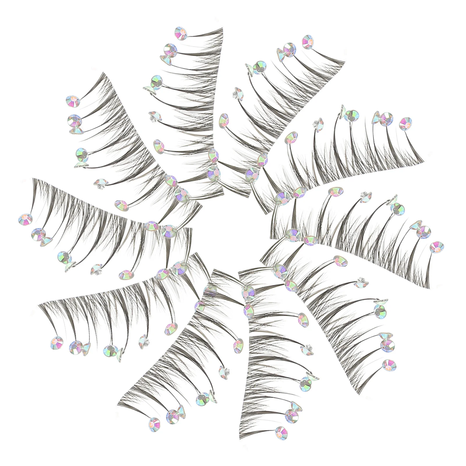 10 قطعة شريط الرموش وهمية حجر الراين بريق لاش السائبة حفلة اليومية الرموش الصناعية الرموش الصناعية بكميات كبيرة #1