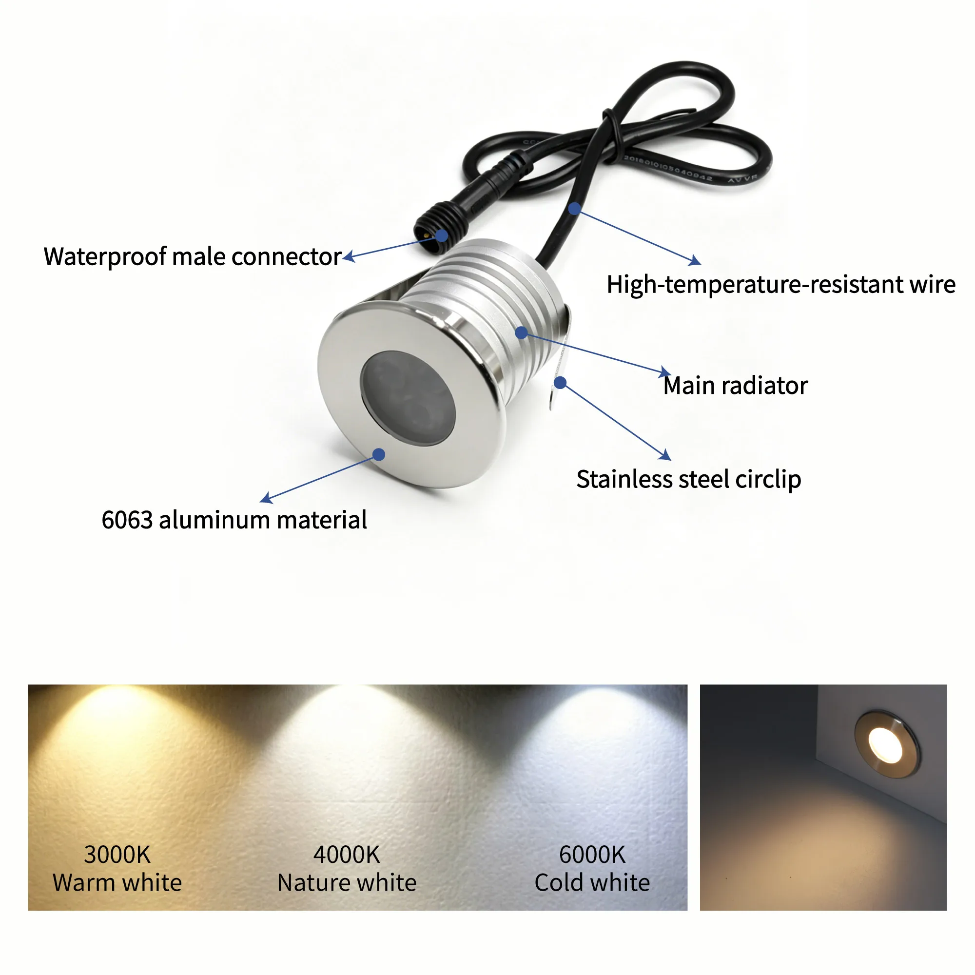 3W LED Pool Light Underwater Lamp IP68 Waterproof Light For Swimming Pool DC12-24V Safety Pond Fountain Spotlight