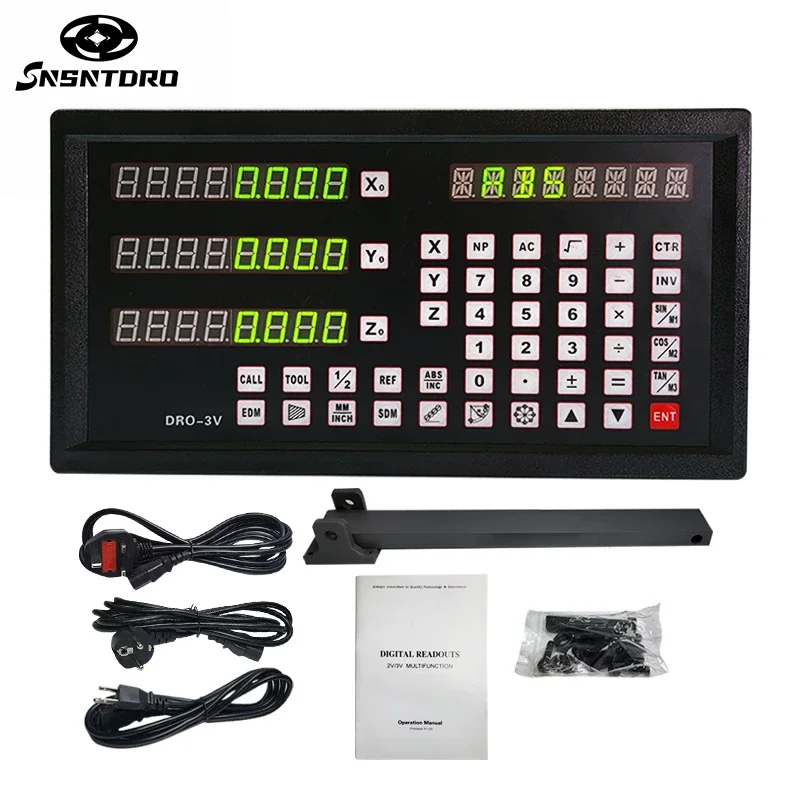 DRO-3V 3-Axis Milling Lathe Digital Readout Display  AC110V/220V TTL 5V For Optical Grider Ruler Linear Scale Encoder