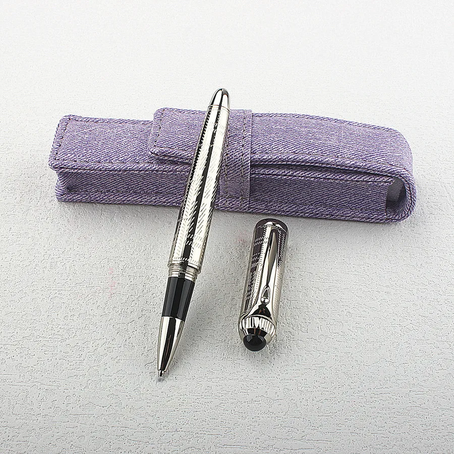 High Quality Embossed Texture Metal Rollerball Pen Luxury Business Signature Pen
