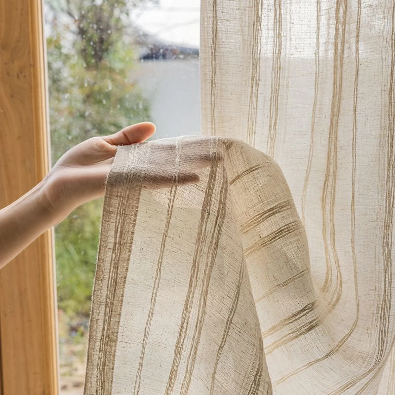 Curtain for Living Room Modern Romantic Home Decoration Bedroom Corridor Dream Vertical Stripes Translucent Window Screening