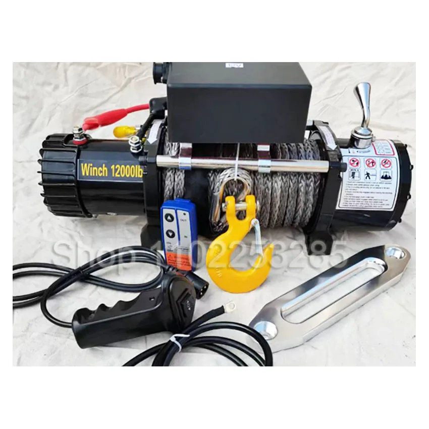 12000LBS/13500LBS 12V/24V Electric Winch With Remote Control for Car Trailer Ropes Towing Strap ATV Truck Off Road