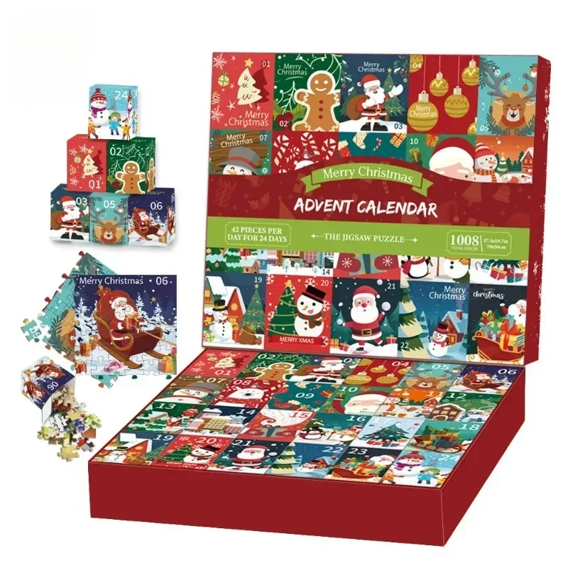 

Christmas Jigsaw Puzzles Advent Calendar Surprise Countdown Theme Festival Advent Calendar Festival Party Favor For Gifts 2024