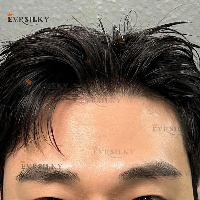 

Натуральная линия волос Прочная супер тонкая кожа ПУ # 1б Черный Блондин Коричневый # 5-серая система парика 1B20 1B65 1B40 для мужчин, 100% парик из натуральных волос