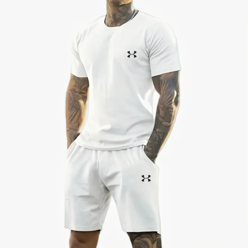 2026 Summer New Men's Printed Short-Sleeved T-Shirt + Shorts Suit, Casual Sportswear, Breathable Outdoor Casual Men's T-Shirt, view 4