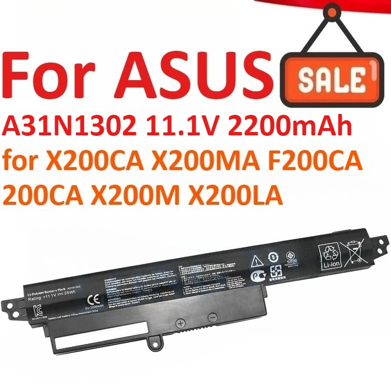 

New A31N1302 11.1V 2200mAh Laptop Battery For ASUS X200CA X200MA F200CA 200CA X200M X200LA 11.6" A31LMH2 A31LM9H