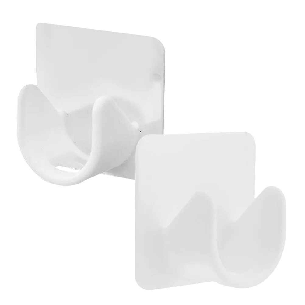2 Pcs Rod Holder Without Drilling Holes Curtain Support Pole Clamp Mount Retainer Plastic Multipurpose Clips