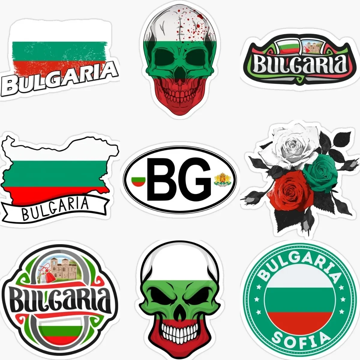 

BG Bulgaria Flag Map National Emblem Sticker for Decorate Car Truck Van Motorcycle Wall Room Camper Bicycle Decal Accessories