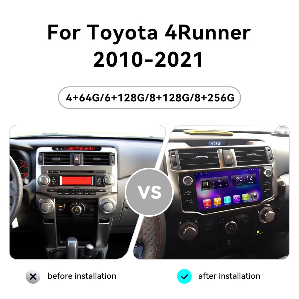 For Toyota 4Runner 2010-2021 Android Car Radio Multimedia Video Wireless Carplay Autoradio Stereo GPS Navigation Head Unit
