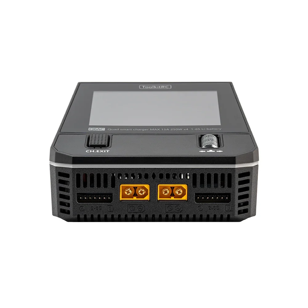

Многопортовое зарядное устройство ToolkitRC Q6AC — 4 канала, 400 Вт переменного тока/1000 Вт постоянного тока, одновременная зарядка для 1–6 с LiPo/NiMH/PB, 65 Вт USB A/C