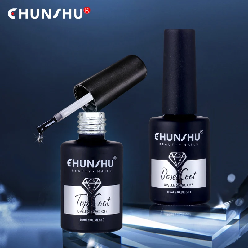 CHUNSHU-Top Coat Primer de Longa Duração, Gel Base Forte, Mergulhe, Semi Permanente, Gel Funcional, Unhas, Brasão de Unhas, Manicure Verniz, 10ml