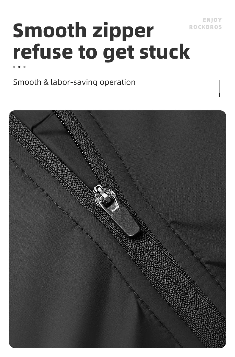 ROCKBROS Fahrradjacke, ultraleichte, atmungsaktive Nylon-Sonnenschutz-Sportbekleidung, schweißabsorbierende Oberbekleidung für Männer und Frauen, lässig. – Detail 11