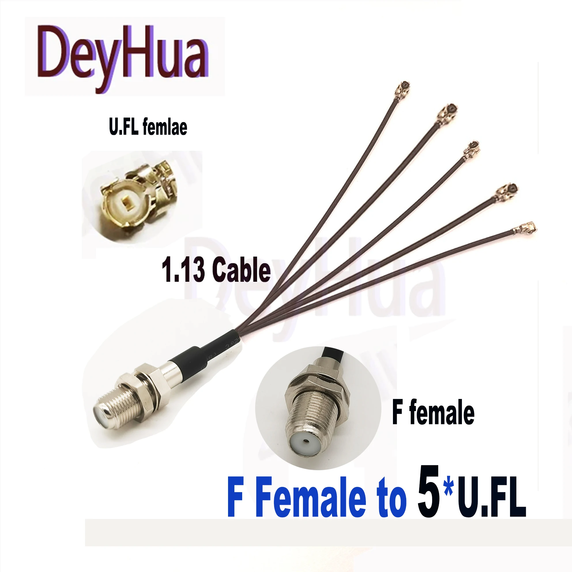 2/10 stks F Vrouwelijke naar 6xU.FL Splitter F Vrouwelijke naar 2345 6x U.fl 1 Vrouwelijke RG178 1.13 Kabel WIFI Antenne Extension Jumper Pigtail