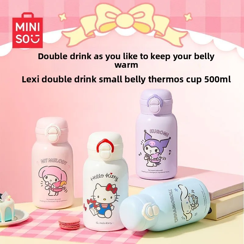 

MINISO Sanrio Dual-Drink Thermos Cup - Straw Water Bottle for Girls, Students, Back to School