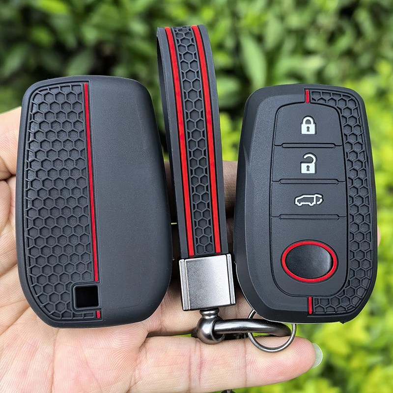Funda de silicona para llave de coche Toyota C-HR Hilux Fortuner Land Cruiser 200 Camry Corolla Crown RAV4 2023 2024 2025 Accesorios