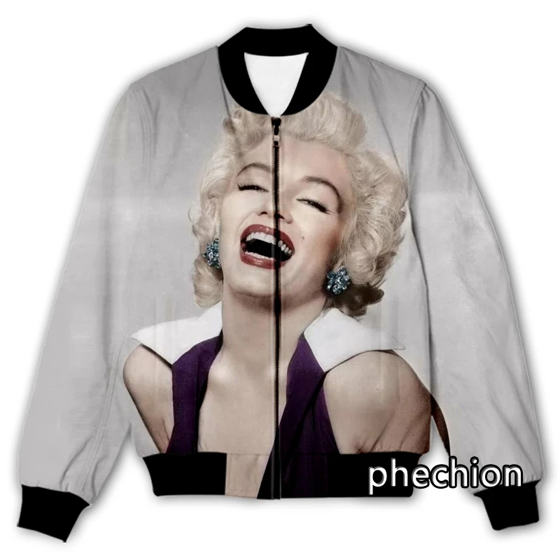 

phechion New Men/Women 3D Printed Marilyn Monroe Casual Jacket Fashion Streetwear Men Loose Sporting Jacket & Coat Q19