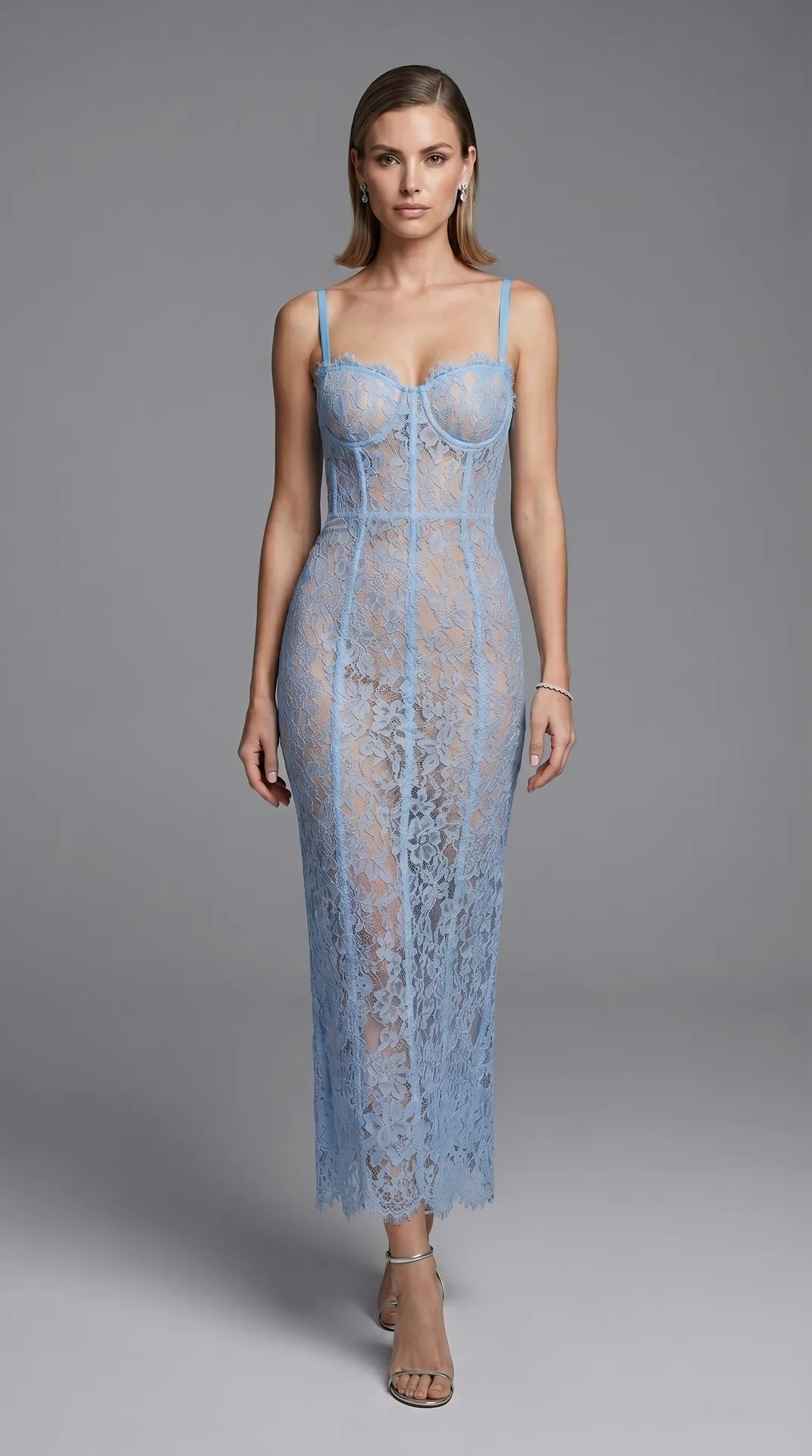 

Elegant Lace Prom Dress Sexy Spaghetti Strap Corset Sleeveless Backless Suspender Long Dresses Celebrity Slim Party Gowns