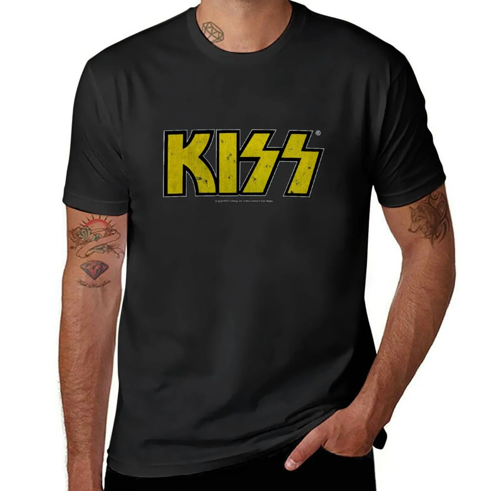 

KISS (Burning Logo) T-Shirt hippie clothes sublime summer top plus sizes mens graphic t-shirts funny