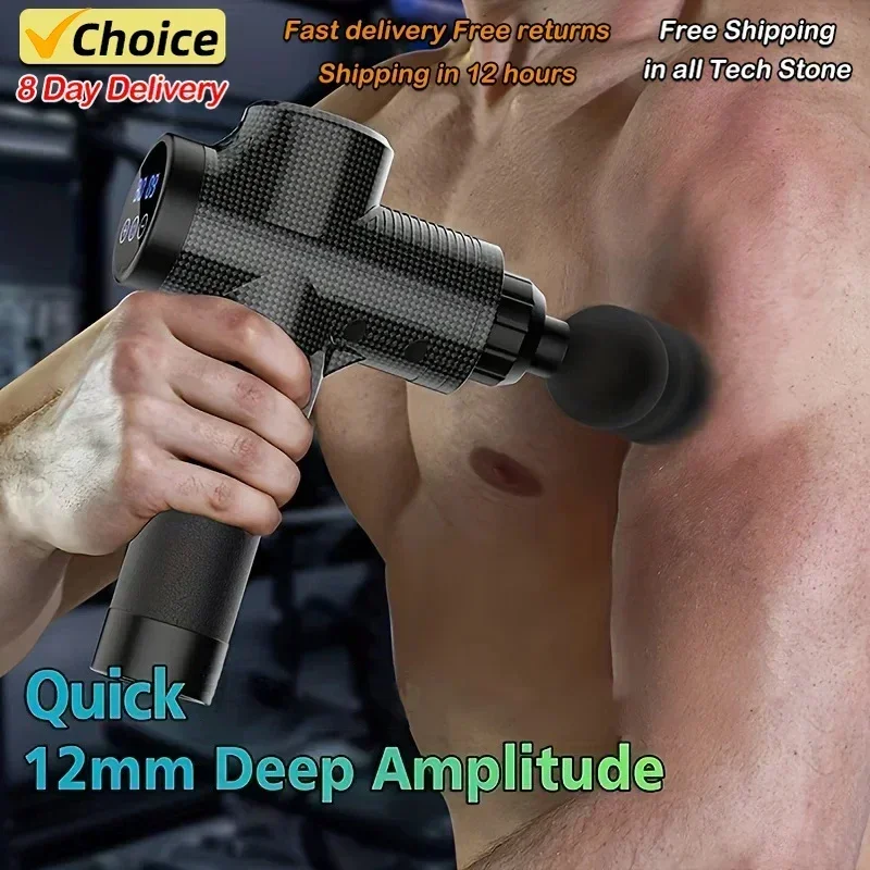 Hot Fascial Massage Gun Electric Percussion Pistol Massager Body Neck Back Deep Tissue Muscle Relaxation Pain Relief Fitness