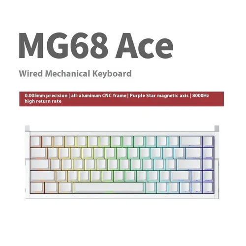 Irok MG68 ACE teclado con interruptor magnético teclado mecánico para juegos de aluminio con cable 8000Hz RT0.005mm para accesorios de PC regalo
