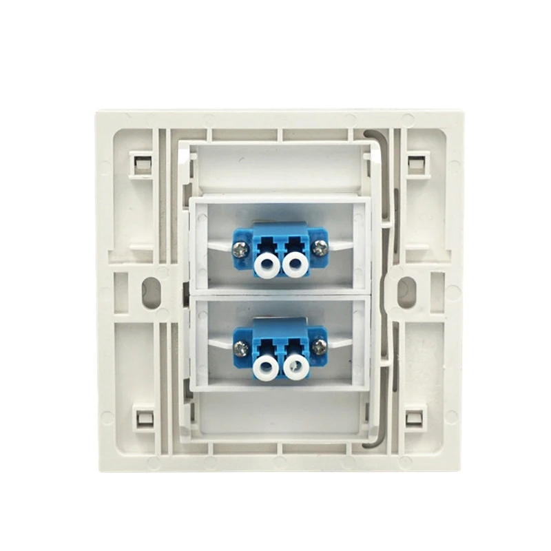 Fiber Wall Socket Plate LC UPC APC Optical Fiber Panel Faceplate Outlet Plug With Coupler Adapter Socket In White