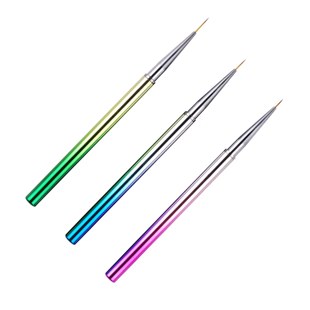 

3pcs Nail Art Brush with Ultra Thin Tip for Detail Painting Artificial Tool DIY Decorative Line Drawing Pen Set