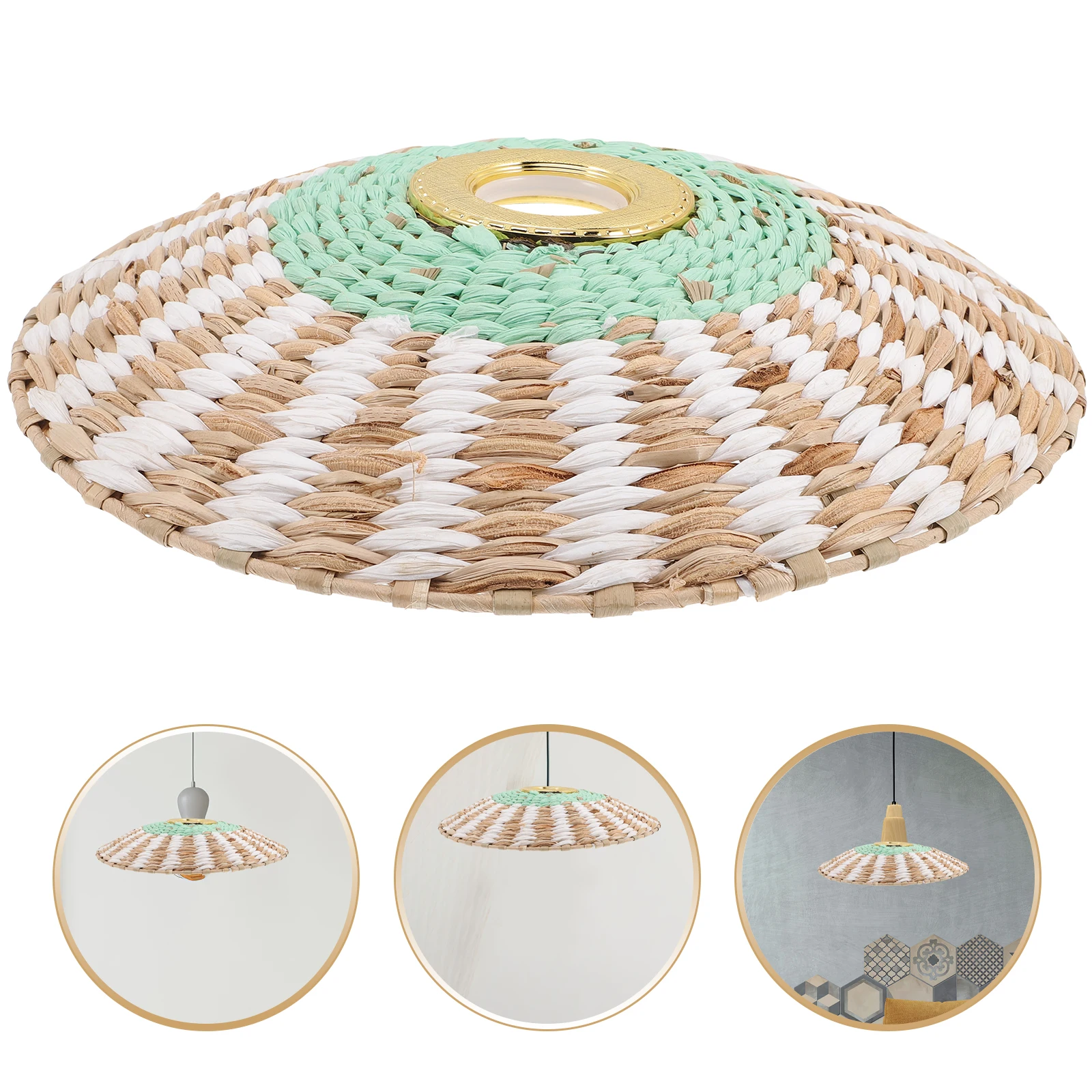 

Woven Lampshade Chandelier Cover Ceiling Light Shade No Dazzling Eye Softening Large Rustic Pendant Lampshade Household