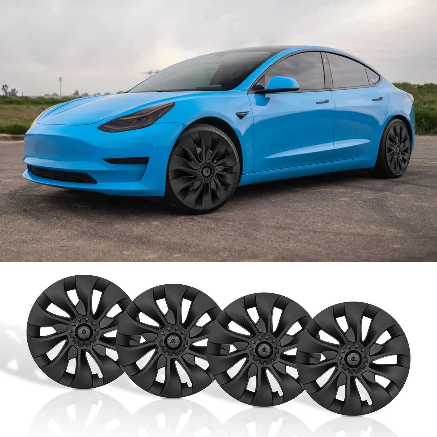 For Tesla Model 3 18 Inch Hubcaps Wheel Cover 18\