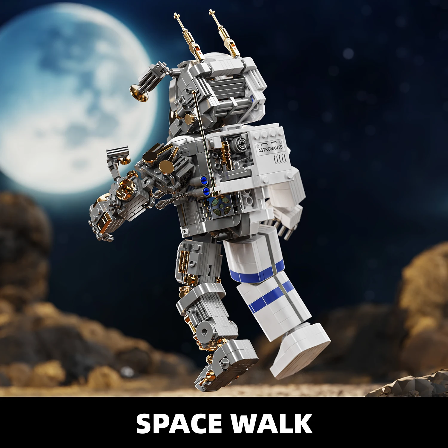 860pcs Ideas Astronaut Model Building Blocks Sets Halloween And Christmas Gifts Children\'S Toys Compatible With Legoed Particles