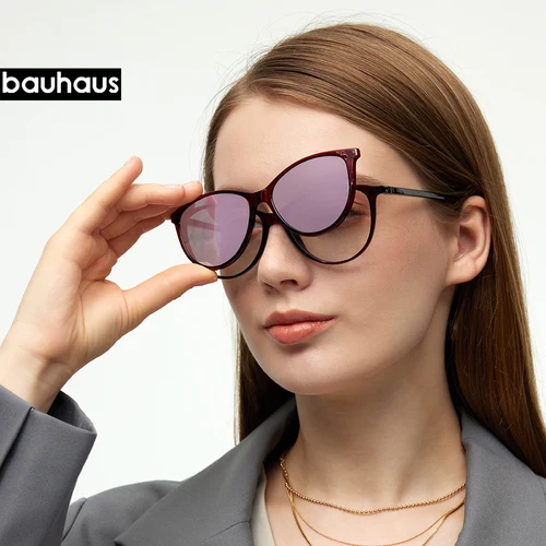 Imagen 2 del producto X3173 gafas de sol polarizadas con Clip magnético para mujer, gafas de sol graduadas con forma de ojo de gato Retro para mujer, gafas ópticas para miopía UV400