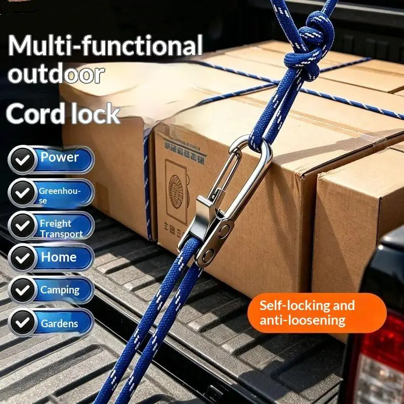 Rope Tensioner & Tying Tool with Retractable Buckle Roller Structure Anti-slip for Garden Farm Fence Wire Fastening
