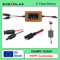 ECG MPPT 15A Solar Charge Controller 12V/24V AGM Gel Floodied Lithium Batteries 50V Power Bank 180W-360W PV Charge LED Display