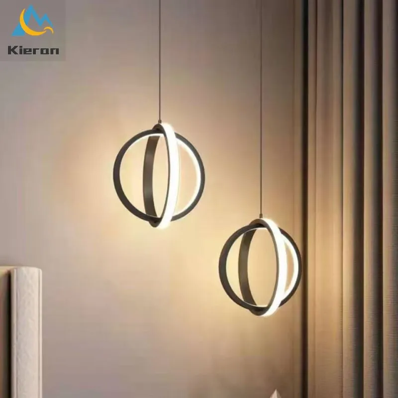 

Скандинавская современная простая светодиодная маленькая люстра, лампа для спальни, кабинета, украшение для гостиной, железная Подвесная лампа