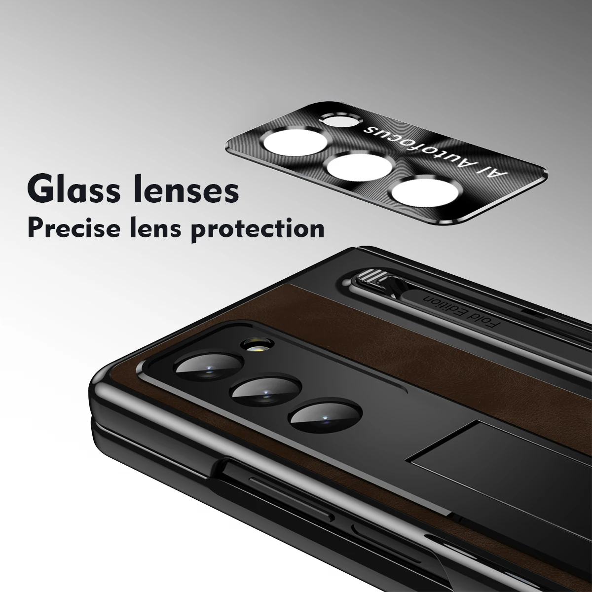 Skórzany uchwyt na długopis z etui na rysik do Samsung Galaxy Z Fold7 6 5 4 Szklana osłona zawiasu ekranu do Z Fold 6 Slim — zdjęcie produktu 3