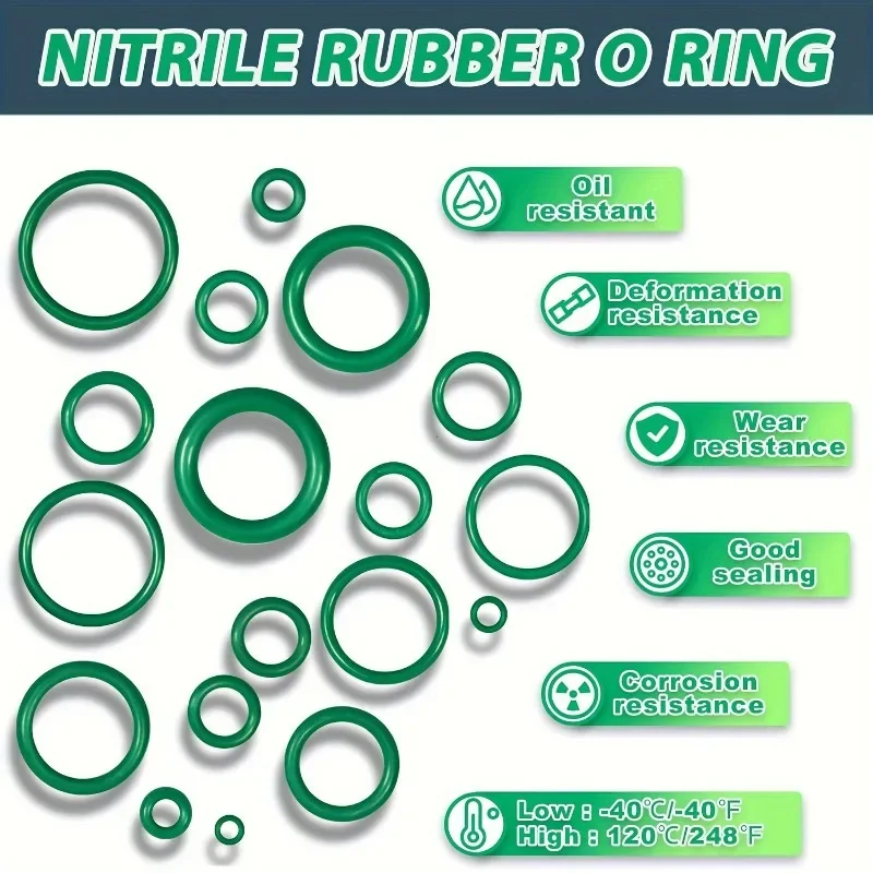 595Pcs Air Conditioning O Ring Kit Assortment Set 36 Size O-Type Sealing Rubber Ring Rubber Accessories Maintenance image 5