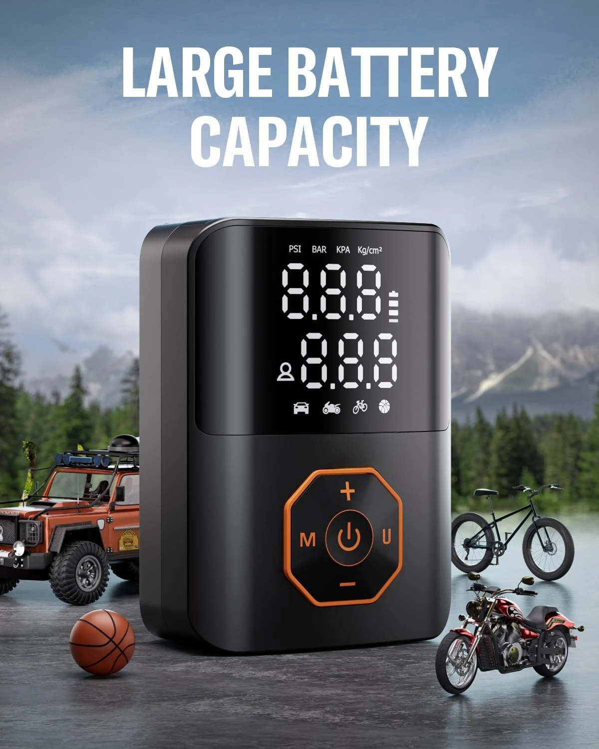 Tire Inflator Portable Air Compressor,160PSI Tire Inflator for Car Tire, 4X Faster Air Compressor with Pressure Detection, Air P