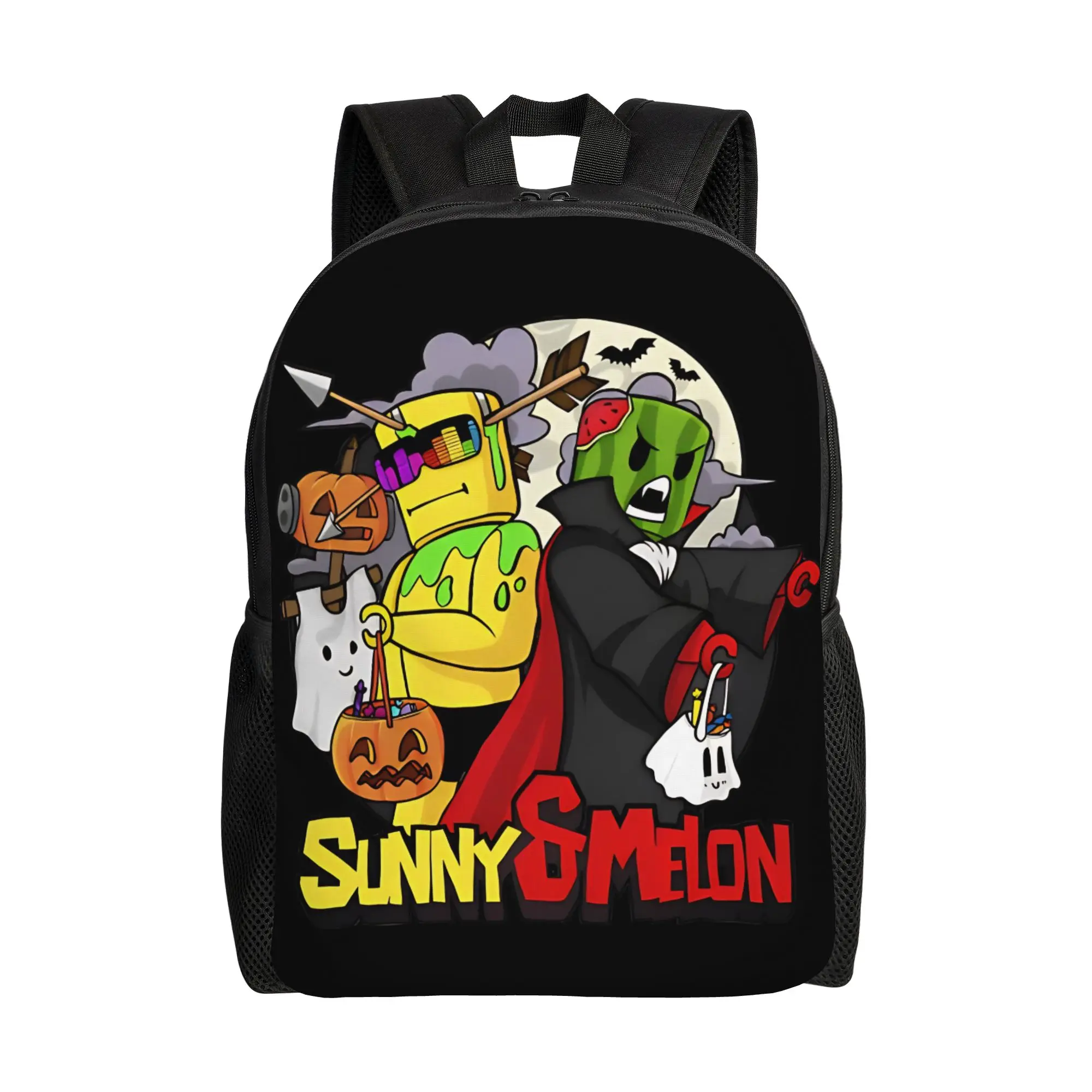 

Sunny and Melon Backpack Sport Backpacks Boy Girl Custom Large High School Bags Streetwear Rucksack