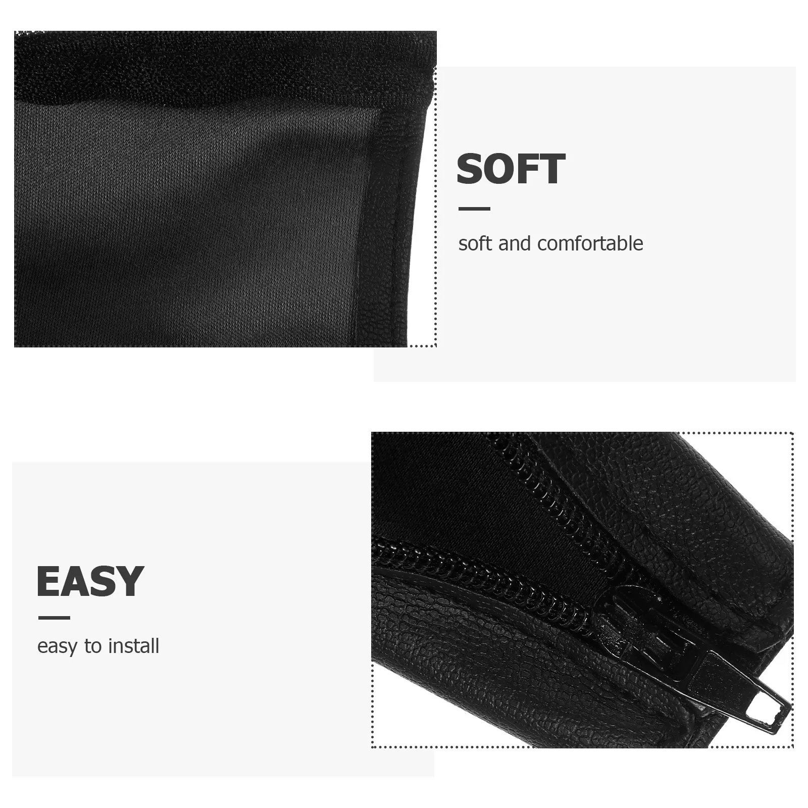 

Head Beam Pad Protective Sleeve Black Headphone Cushion Cover Lightweight Portable Zipper Closure Serving Life Extension