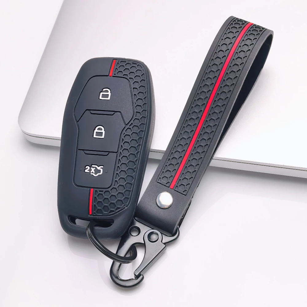 Silicone Car Key Case Fob Cover Shell for Ford Figo 2017 Mondeo 5 Ecosport Fiesta Mk8 Everest Ranger Fusion Kuga Escort F150 - view 4