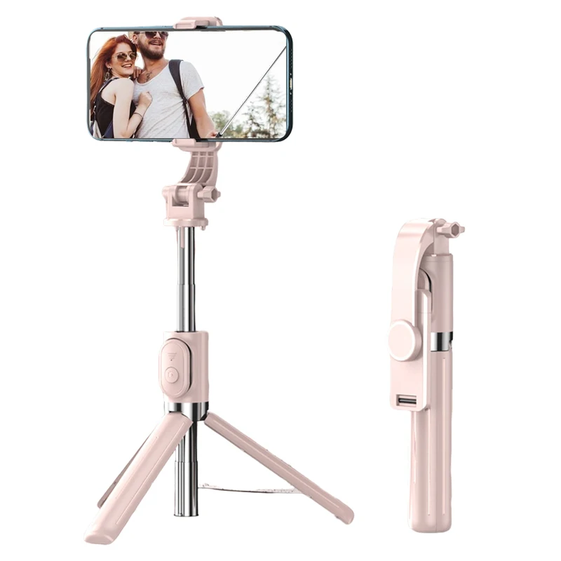 Wireless Selfie Stick With Remote Mini Foldable Phone Stand Portable Retractable Tripod Phone Fill Light Monopod For android iOS