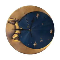 Celestial 90s Moon Wall Clock Room Decoration Clock Must-have Ornament Round