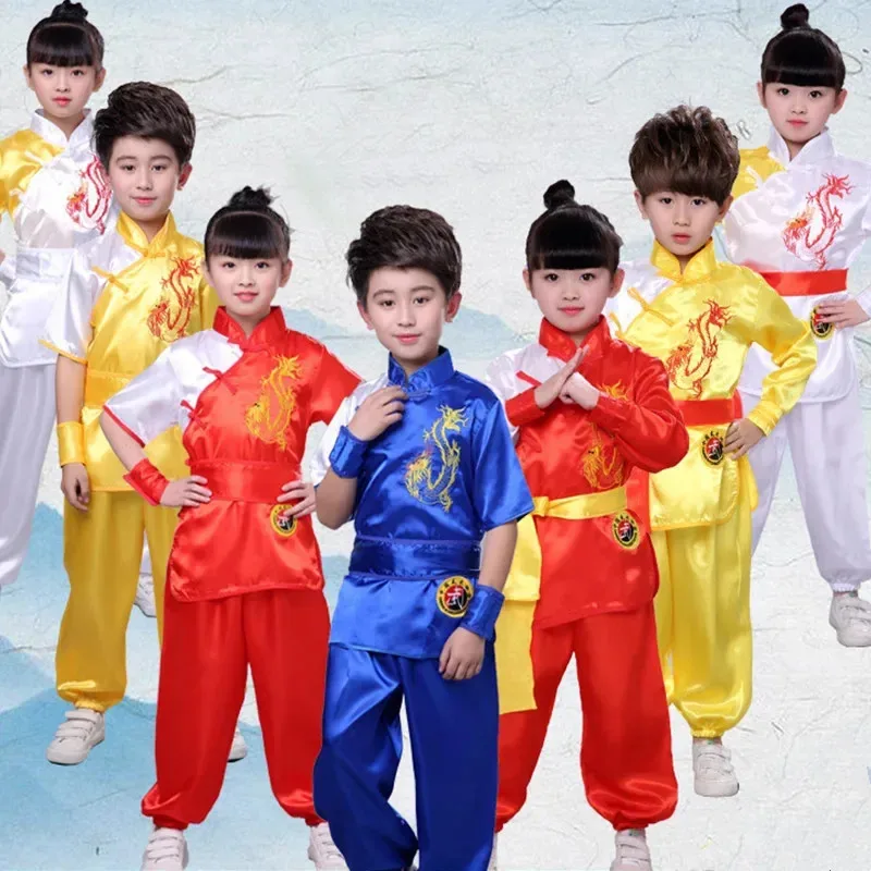 

Boy Tai Chi Performance Costume Tang Suit Kid Kung Fu Martial Art Uniform Children Traditional Chinese Clothing Girl Wushu Sets