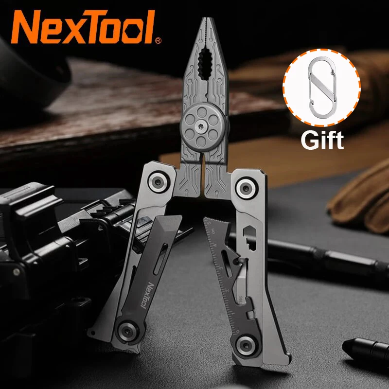 

NexTool Silver Blade EDC Tool 14 In 1 Multi Tool Pocket Multi-function Thin Pliers Lightweight Multi-tool With Leather Bag
